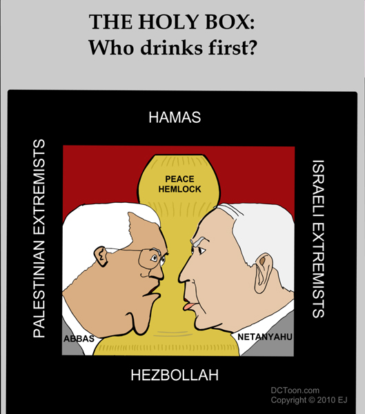 Middle East Abbas Netanyahu Holly Box DCToon Cartoon by EJ
