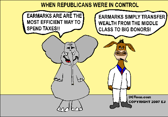Earmarks with Repulicans in Control (Cartoon)