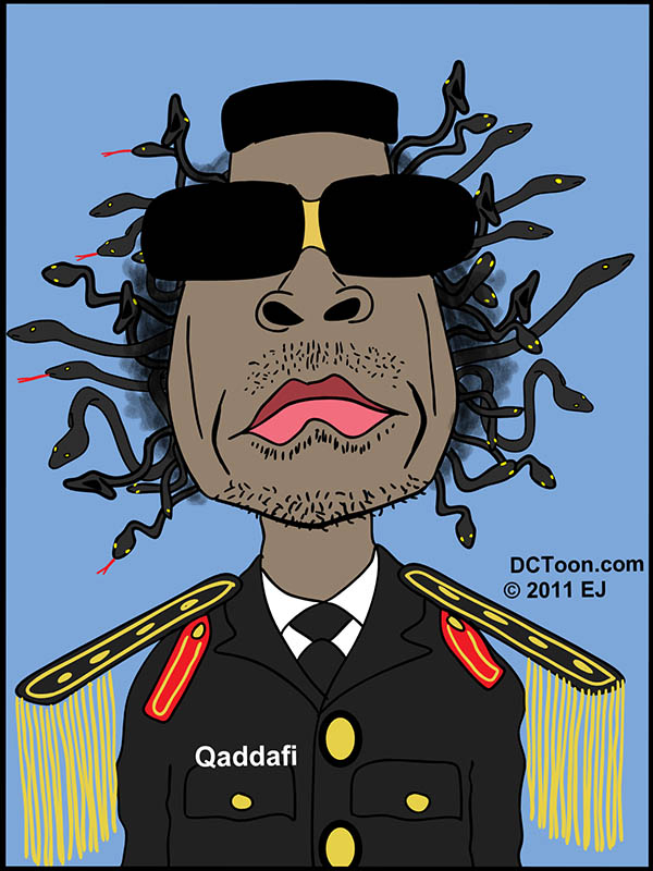 Gaddafi Medusa - Cartoon by EJ