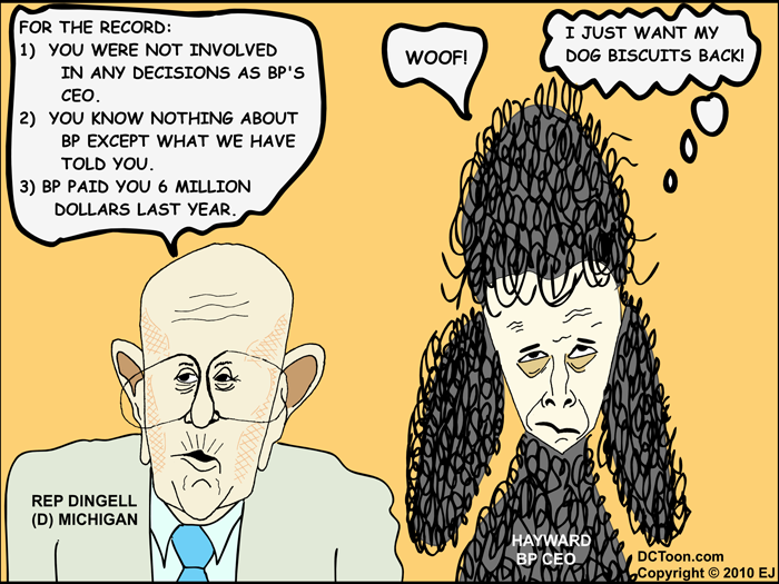 Dingell Grills Hayward Political Cartoon by EJ