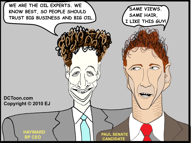 Senate Candidate Paul & BP's Hayward Political Cartoon by EJ