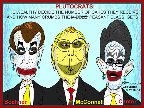 Putocrats - Boehner, McConnell and Cantor - Cartoon by EJ