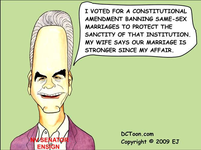 NV Senator Ensign a Possible Marriage Czar? (Political Cartoon by EJ)