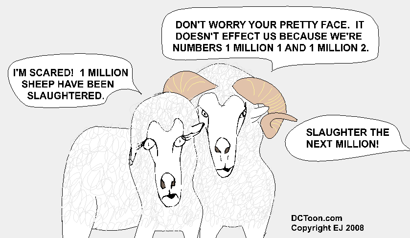 Sheep Think They are OK (Cartoon by EJ)