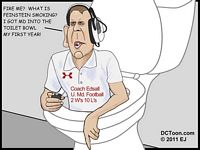 Edsall has Maryland football in the toilet Bowl (Cartoon by EJ)