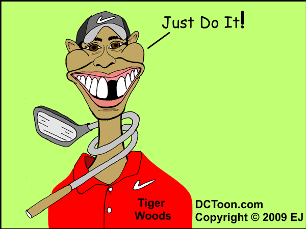 Tiger Woods (Cartoon by EJ)