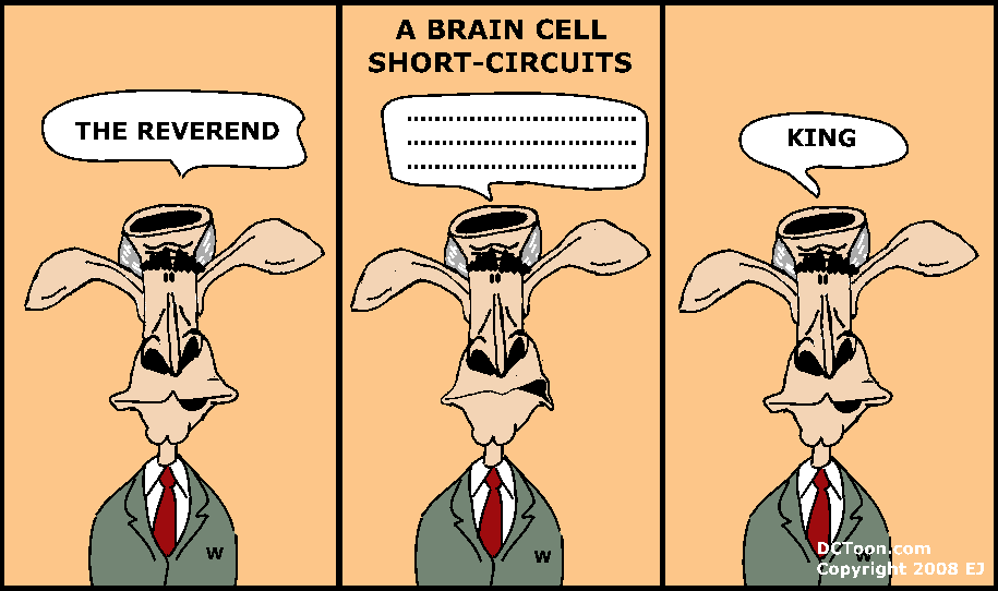 Bush: a brain cell short-circuits (Cartoon)