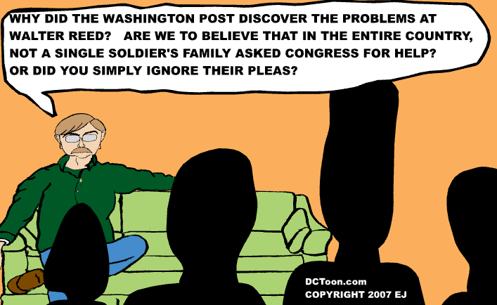 Asking why congress didn't discover problems at Walter Reed